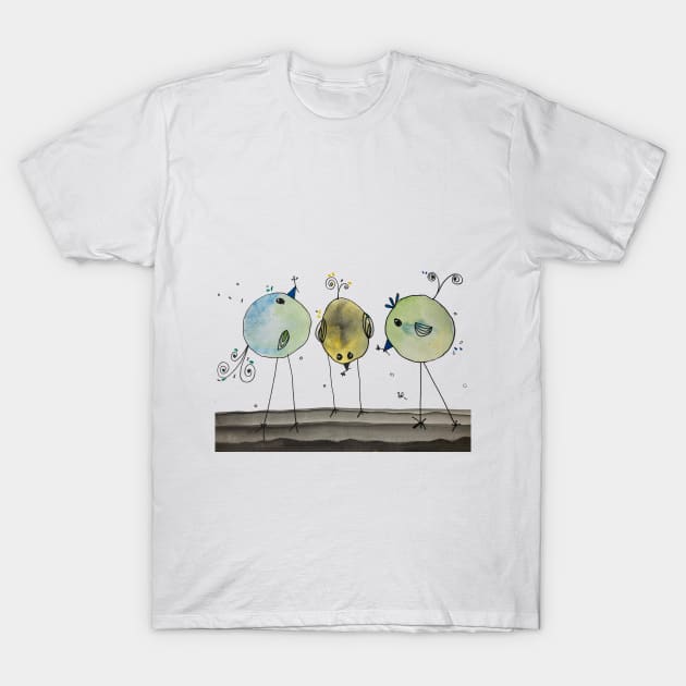 Bird Melody T-Shirt by nancyartwork